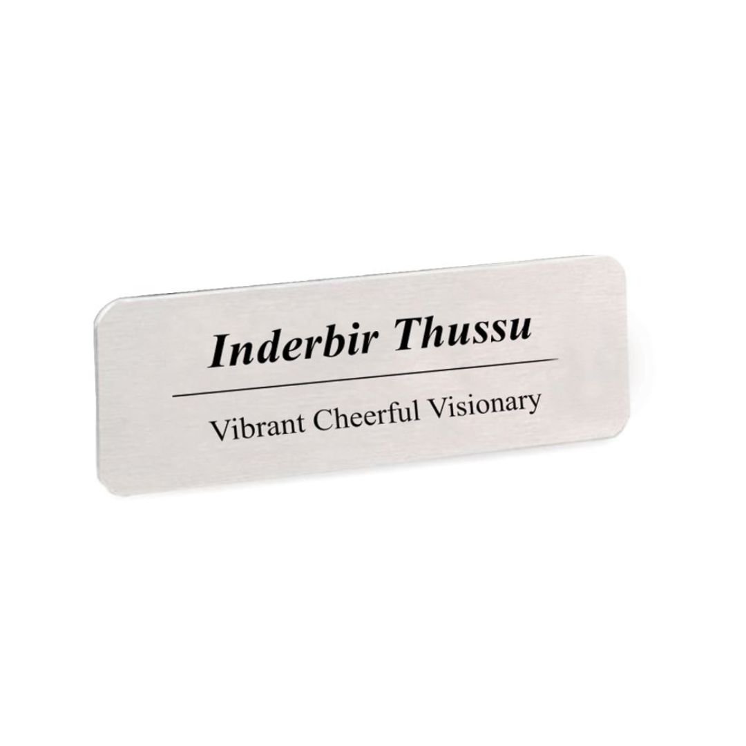 Rectangle Name Tag Silver